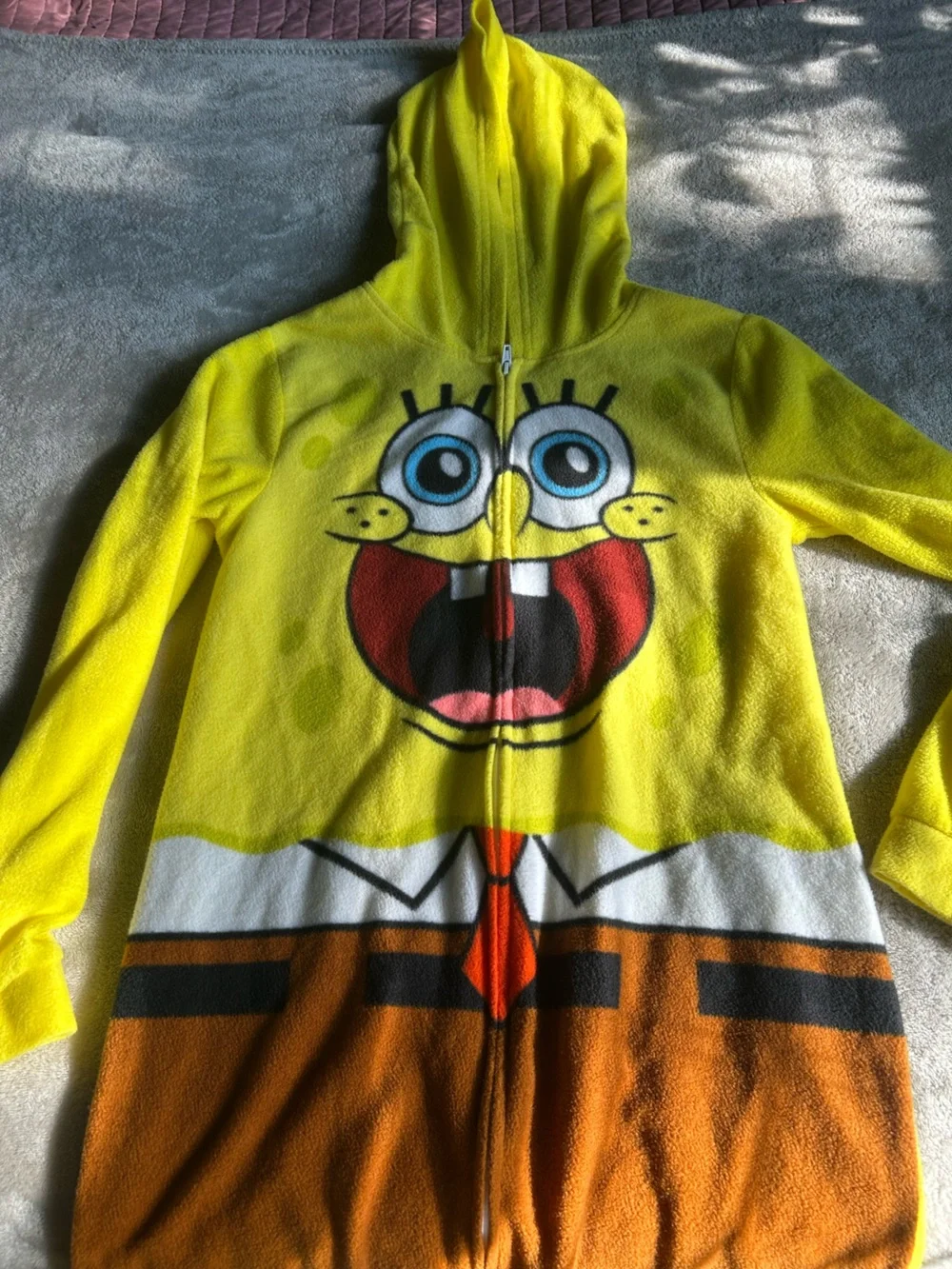 Nickelodeon SpongeBob Yellow Zippered Fleece Hoodie for Kids
